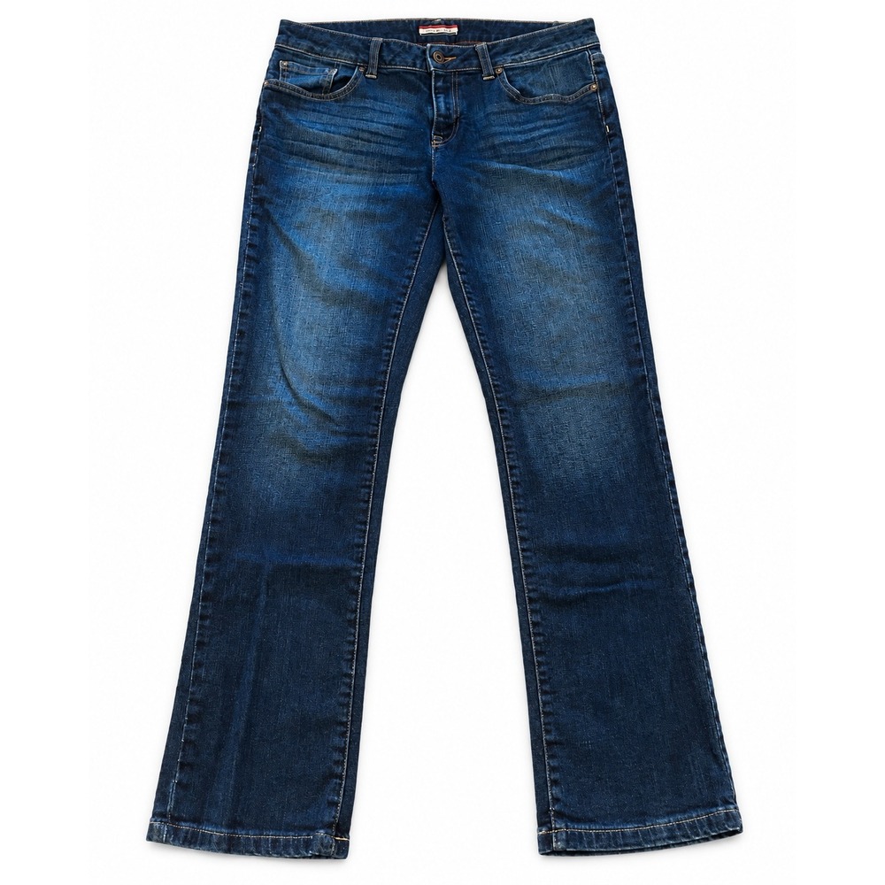 Tommy Hilfiger Womens Straight Leg Jeans 8R Dark Blue Wash Five Pocket Denim